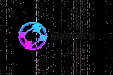 Vixtech logo featuring a blue and magenta gradient sphere with geometric segments on a dark digital background